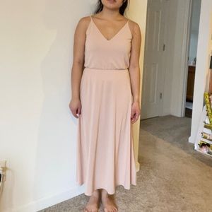 Blush pink midi dress